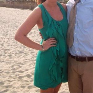 Ruffle Sleeveless Dress - Green/Teal